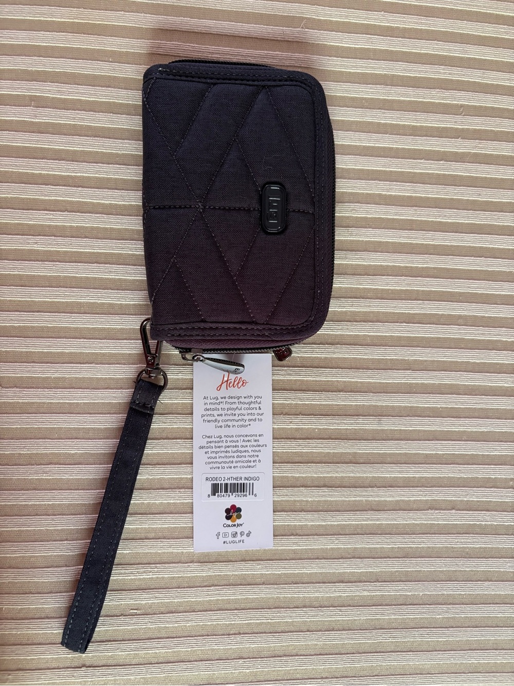 Lug Rodeo 2 Compact RFID Wristlet Wallet Heather Indigo NWT